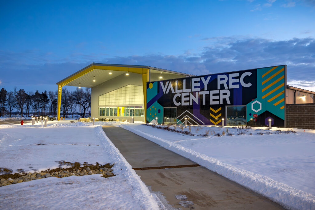Exterior view of the Valley Rec Center in Valley Center, Kansas