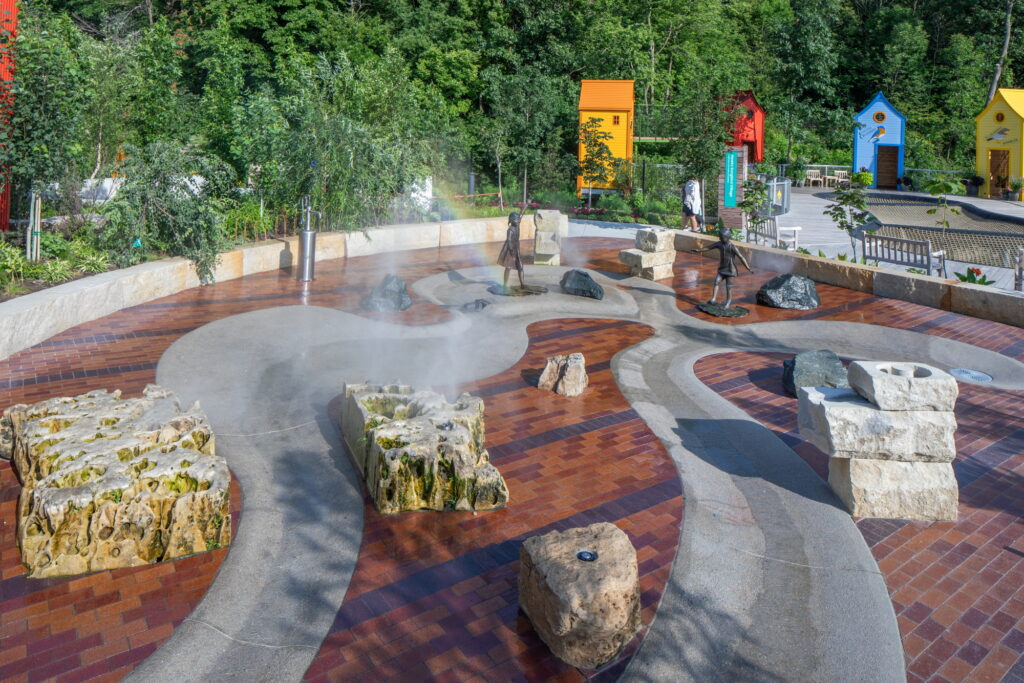 Hager Family Springs at Sophia's Play Garden at Lauritzen Gardens in Omaha, Nebraska.